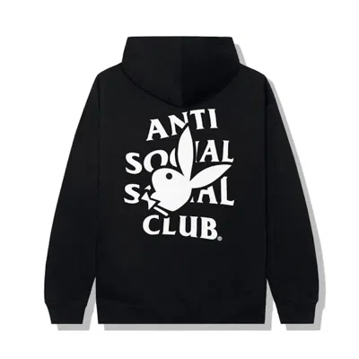 Pre-owned Anti Social Club Men's  Playboy Bunny Logo Hoodie In Black