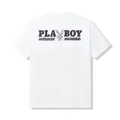Pre-owned Anti Social Club Men's  Playboy Checkered T-shirt In White