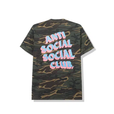 Pre-owned Anti Social Club Men's  Popcorn Tee Shirt In Camo In Multi
