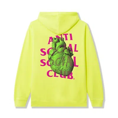 Pre-owned Anti Social Club Men's  Pulse Check Safety Hoodie In Yellow