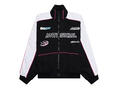 Pre-owned Anti Social Club Men's  Racing Track Jacket In Black
