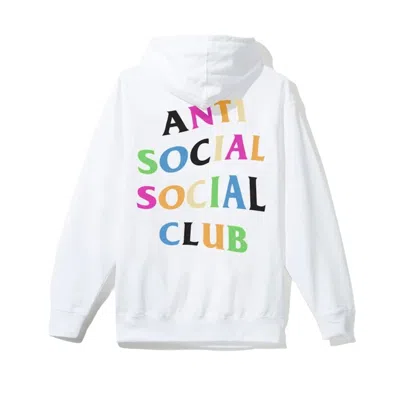 Pre-owned Anti Social Club Men's  Rainbow Logo Hoodie In White