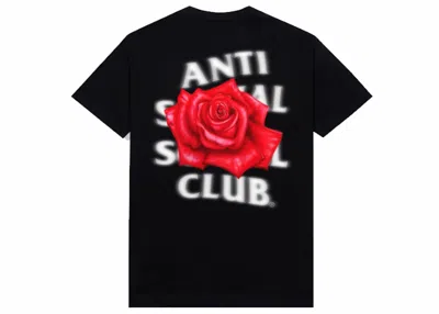 Pre-owned Anti Social Club Men's  Roses Are Red Tee Shirt In Black
