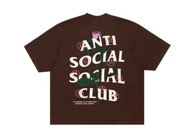 Pre-owned Anti Social Club Men's  Sadboyz Fin De Semana Tee Shirt In Brown