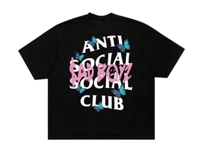 Pre-owned Anti Social Club Men's  Sadboyz Sad And Tee Shirt In Black