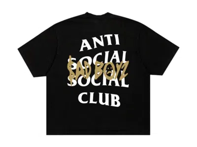 Pre-owned Anti Social Club Men's  Sadboyz Sad Boyz Tee Shirt In Black