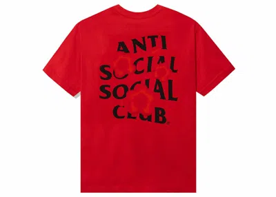 Pre-owned Anti Social Club Men's  Seeing The Feeling Tee Shirt In Red