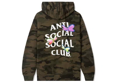 Pre-owned Anti Social Club Men's  Shell Shock Hoodie In Forest Camo