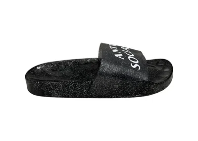 Pre-owned Anti Social Club Men's  Slide Everything Glitters At The Beginning Sneakers In Black