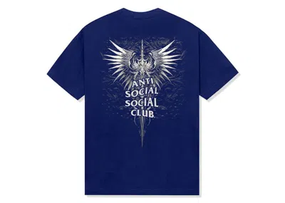 Pre-owned Anti Social Club Men's  Solace Tee Shirt In Blue