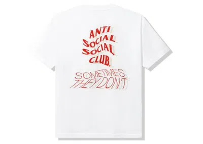 Pre-owned Anti Social Club Men's  Sometimes They Don't Tee Shirt In White
