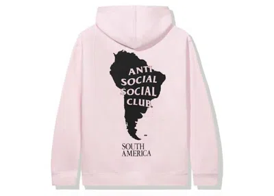 Pre-owned Anti Social Club Men's  South America Hoodie In Pink