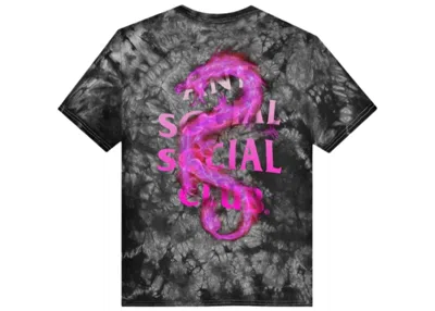 Pre-owned Anti Social Club Men's  Summer In Minsk T-shirt In Black Tie Dye