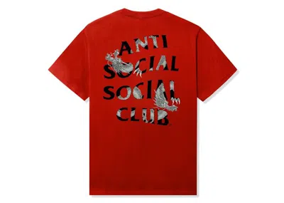 Pre-owned Anti Social Club Men's  Tatz Tee Shirt In Red