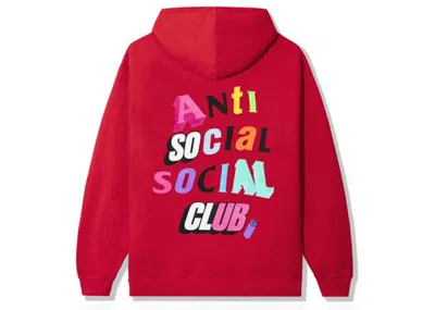 Pre-owned Anti Social Club Men's  The Real Me Hoodie In Red