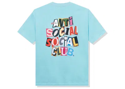 Pre-owned Anti Social Club Men's  Torn Pages Of Our Story T-shirt In Blue