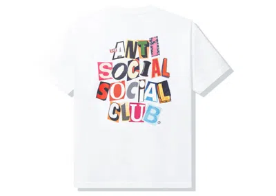 Pre-owned Anti Social Club Men's  Torn Pages Of Our Story T-shirt In White