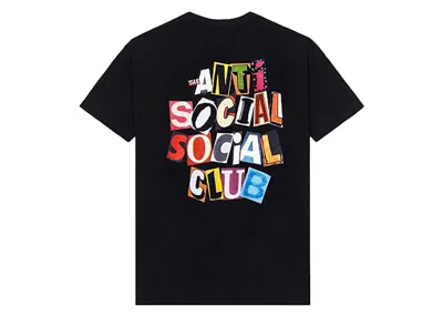 Pre-owned Anti Social Club Men's  Torn Pages Of Our Story Tee Shirt In Black