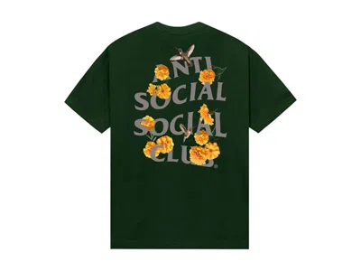 Pre-owned Anti Social Club Men's  Trochilidae Tee Shirt In Dark Green