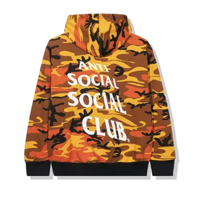 Pre-owned Anti Social Club Men's  True Colors Orange Hoodie In Camo In Multi