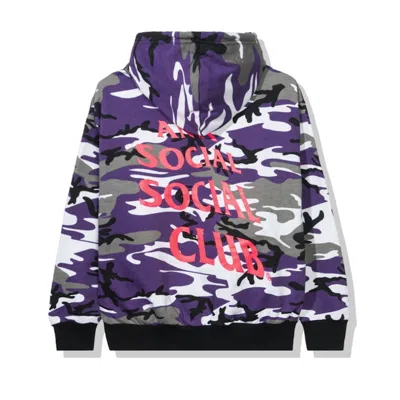 Pre-owned Anti Social Club Men's  True Colors Purple Hoodie In Camo