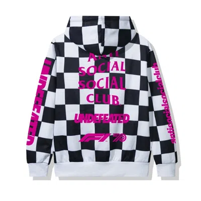 Pre-owned Anti Social Club Men's  Undftd X F1 Hoodie In Checkered In Multi