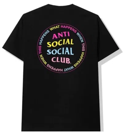 Pre-owned Anti Social Club Men's  What Happened Tee Shirt In Black
