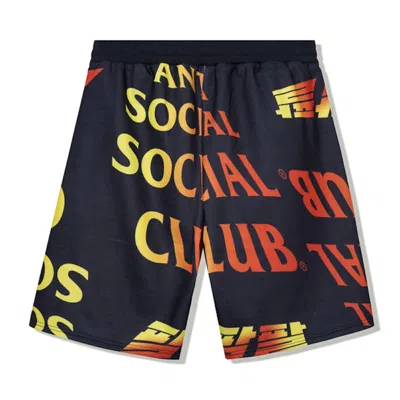 Pre-owned Anti Social Club Men's  Whisped Terry Fleece Shorts In Black
