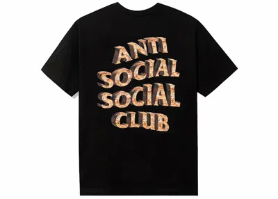 Pre-owned Anti Social Club Men's  White Picket Fence Tee Shirt In Black