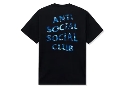 Pre-owned Anti Social Club Men's  Woody Blue Camo Tee Shirt In Black