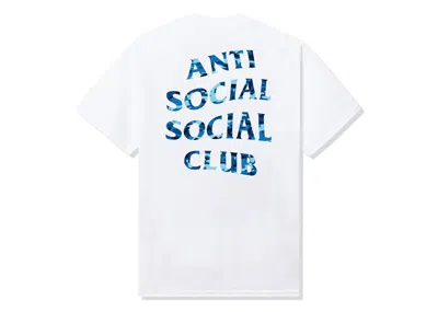 Pre-owned Anti Social Club Men's  Woody Blue Camo Tee Shirt In White