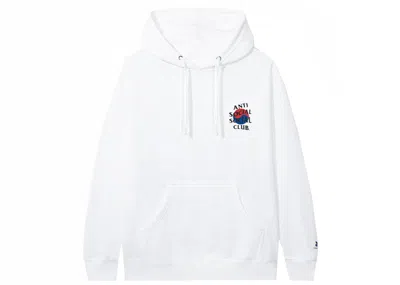 Pre-owned Anti Social Club Men's  X Case Study Flag Hoodie In White