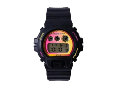 Pre-owned Anti Social Club Men's  X Casio Gshock 6900 Watch In Black