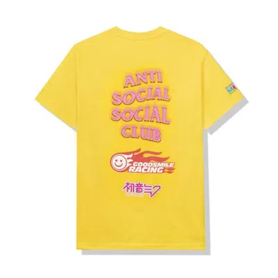 Pre-owned Anti Social Club Men's  X Good Smile Racing Logo T-shirt In Yellow