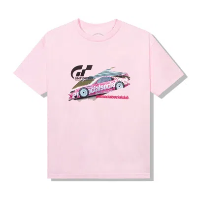 Pre-owned Anti Social Club Men's  X Gran Turismo Gt500 T-shirt In Pink