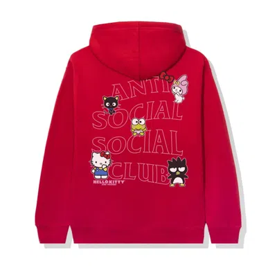 Pre-owned Anti Social Club Men's  X Hello Kitty And Friends Hoodie In Red