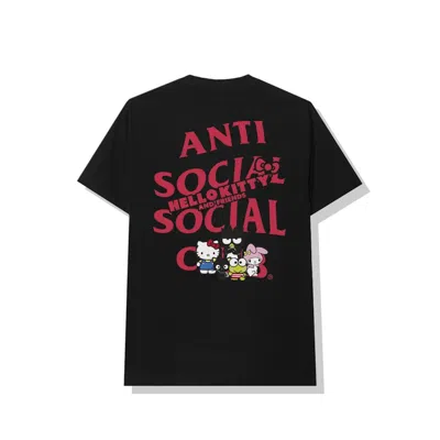 Pre-owned Anti Social Club Men's  X Hello Kitty And Friends Tee Shirt In Black