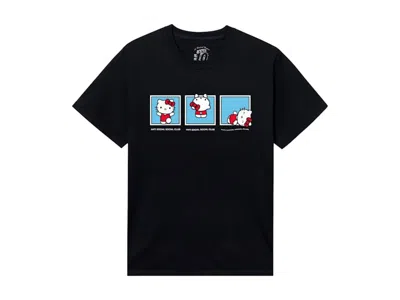 Pre-owned Anti Social Club Men's  X Hello Kitty Feel The Same Tee Shirt In Black