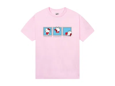 Pre-owned Anti Social Club Men's  X Hello Kitty Feel The Same Tee Shirt In Light Pink