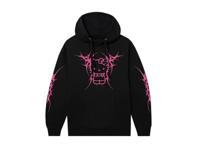 Pre-owned Anti Social Club Men's  X Hello Kitty Love Hoodie In Black