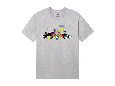 Pre-owned Anti Social Club Men's  X Hello Kitty Racing Tee Shirt In Ash Heather In Gray