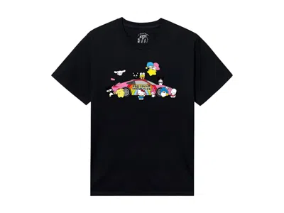 Pre-owned Anti Social Club Men's  X Hello Kitty Racing Tee Shirt In Black