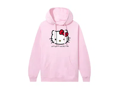 Pre-owned Anti Social Club Men's  X Hello Kitty Weird Hoodie In Light Pink