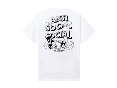 Pre-owned Anti Social Club Men's  X Hello Kitty Weird Tee Shirt In White