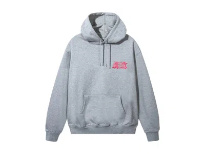 Pre-owned Anti Social Club Men's  X Jinro Four Glasses Of Soju Hoodiein Grey/red