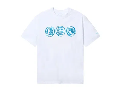 Pre-owned Anti Social Club Men's  X Jinro Two Glasses Of Soju Tee Shirt In White