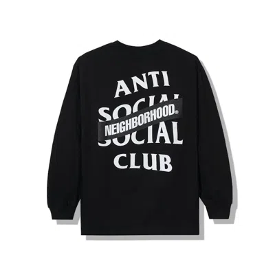 Pre-owned Anti Social Club Men's  X Neighborhood Aw05 Long Sleeve Tee Shirt Longsleeve In Black