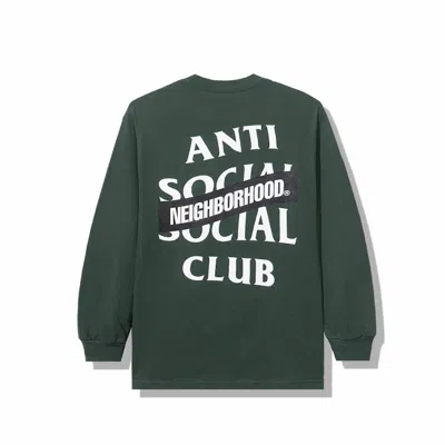 Pre-owned Anti Social Club Men's  X Neighborhood Aw05 Long Sleeve Tee Shirt Longsleeve In Green