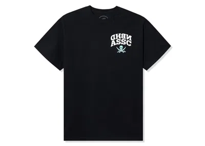 Pre-owned Anti Social Club Men's  X Neighborhood Reverse Blue Logo Tee Shirt In Black