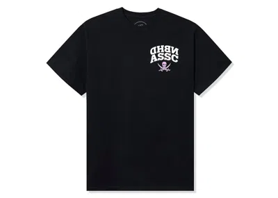 Pre-owned Anti Social Club Men's  X Neighborhood Reverse Pink Logo Tee Shirt In Black